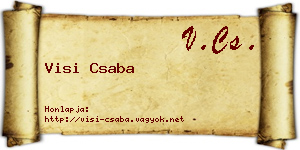 Visi Csaba névjegykártya